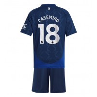 Manchester United Casemiro #18 Auswärts Trikotsatz Kinder 2024-25 Kurzarm (+ Kurze Hosen)